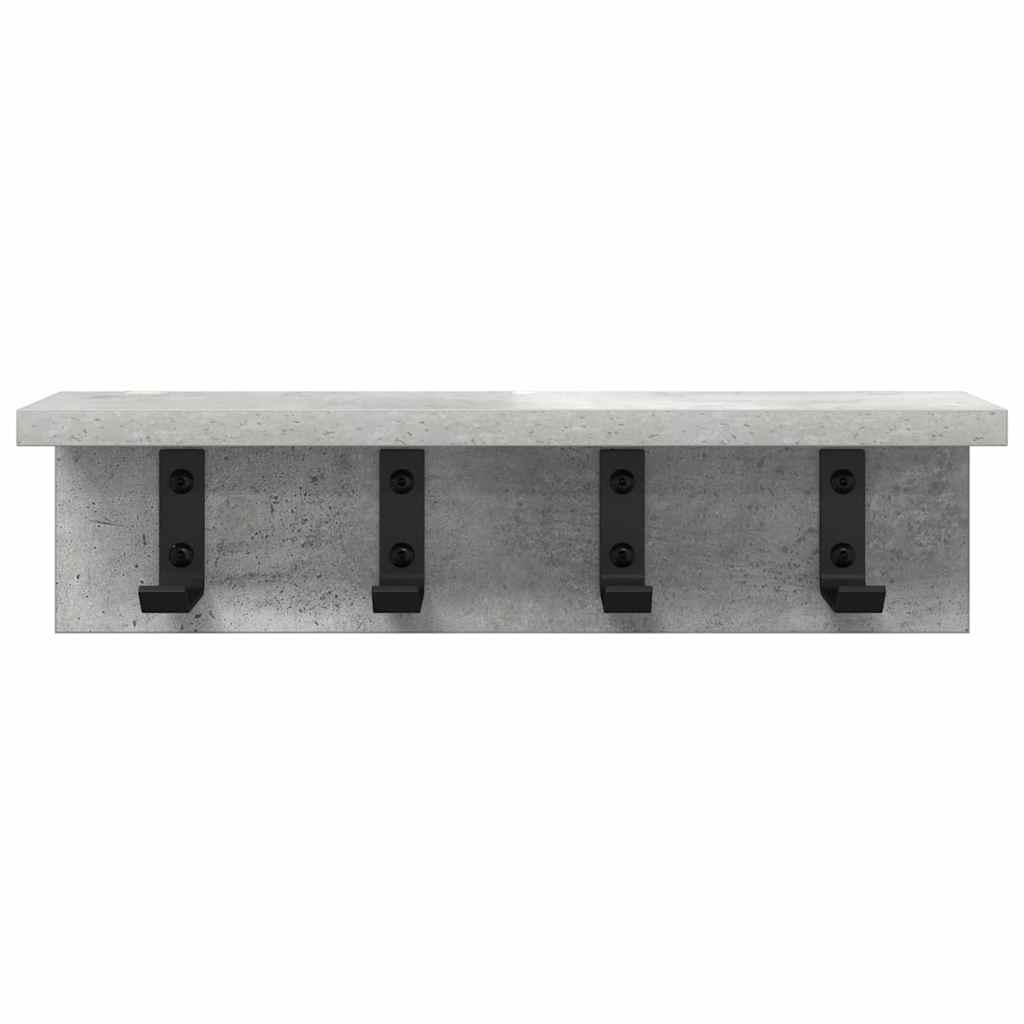 Vægmonteret Jakkeholder Beton Grå 40 x 10,5 x 10,5 cm