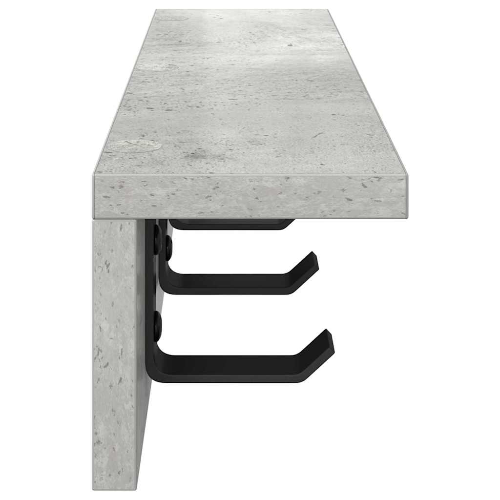 Vægmonteret Jakkeholder Beton Grå 40 x 10,5 x 10,5 cm