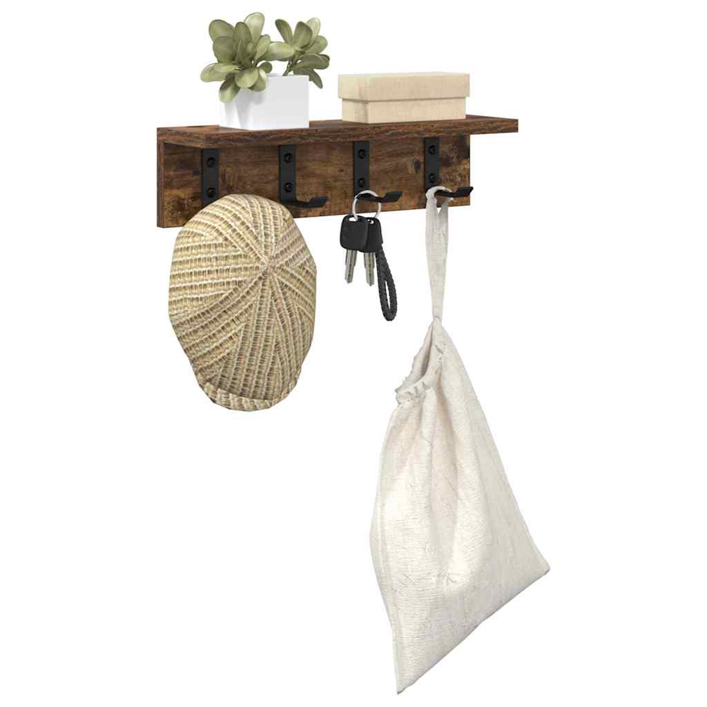 Vægmonteret Jakkeholder Røget eg 40 x 10,5 x 10,5 cm
