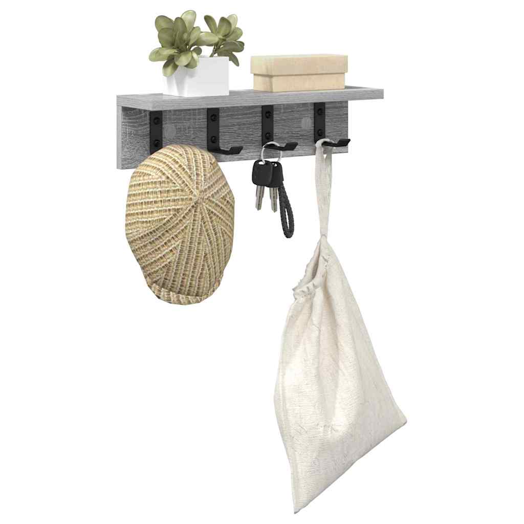 Vægmonteret Jakkeholder Grå Sonoma 40 x 10,5 x 10,5 cm