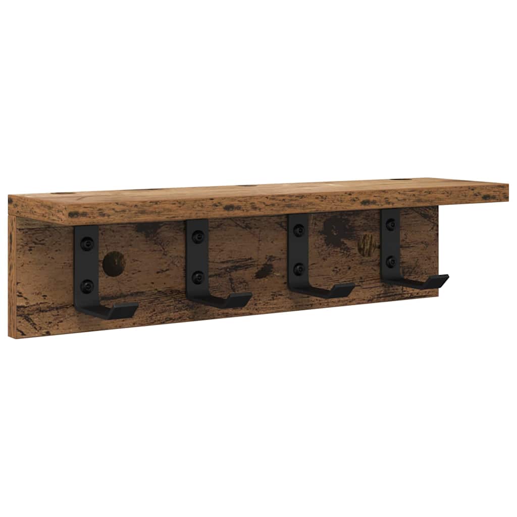 Vægmonteret Jakkeholder Gammelt træ 40 x 10,5 x 10,5 cm