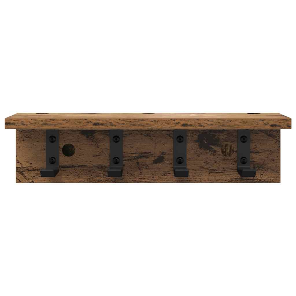 Vægmonteret Jakkeholder Gammelt træ 40 x 10,5 x 10,5 cm