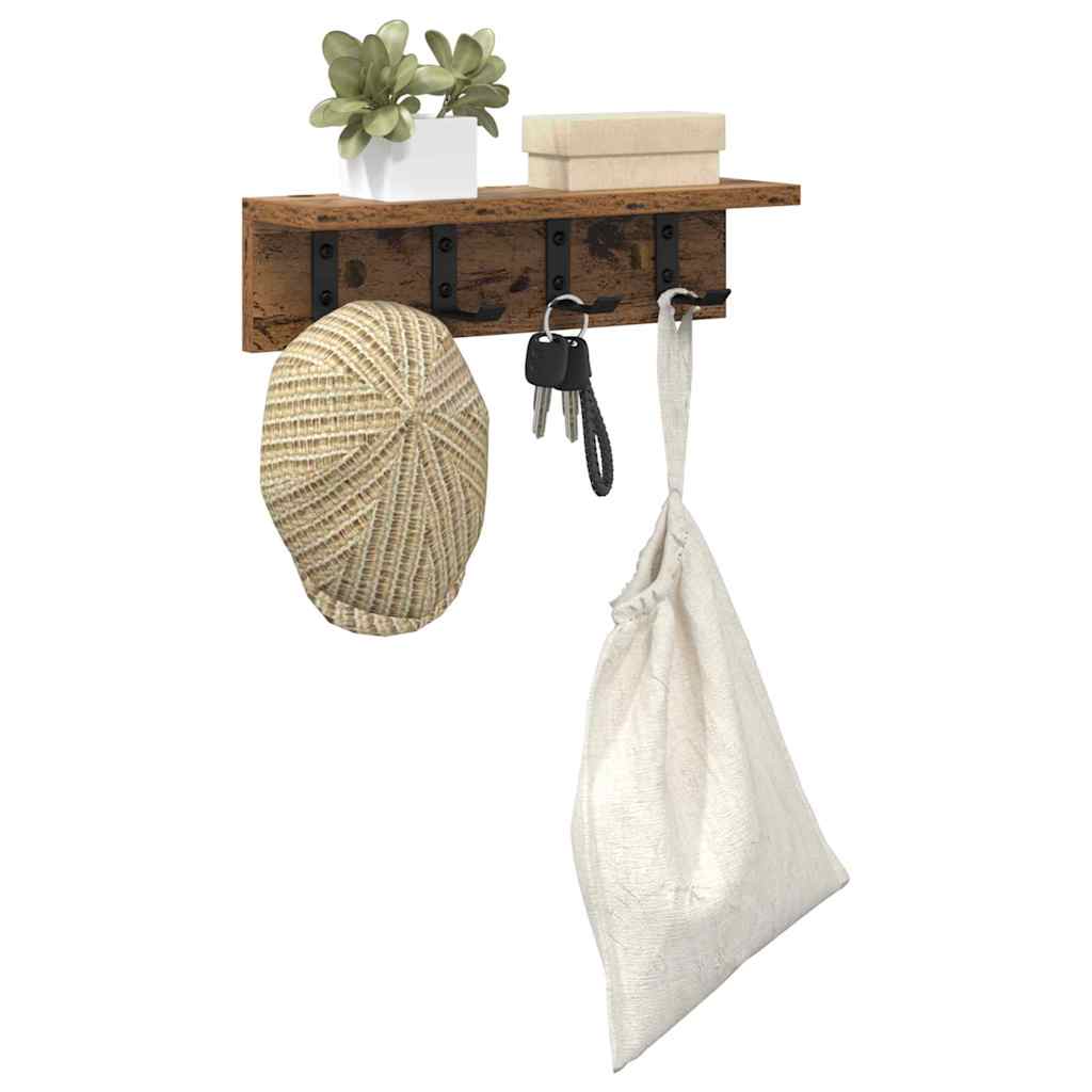 Vægmonteret Jakkeholder Gammelt træ 40 x 10,5 x 10,5 cm