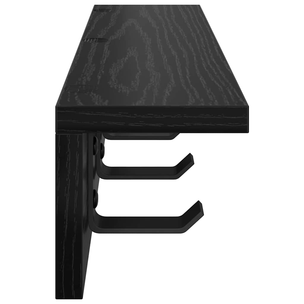 Vægmonteret Jakkeholder med hylde Sort eg 60 x 10.5 x 10.5 cm