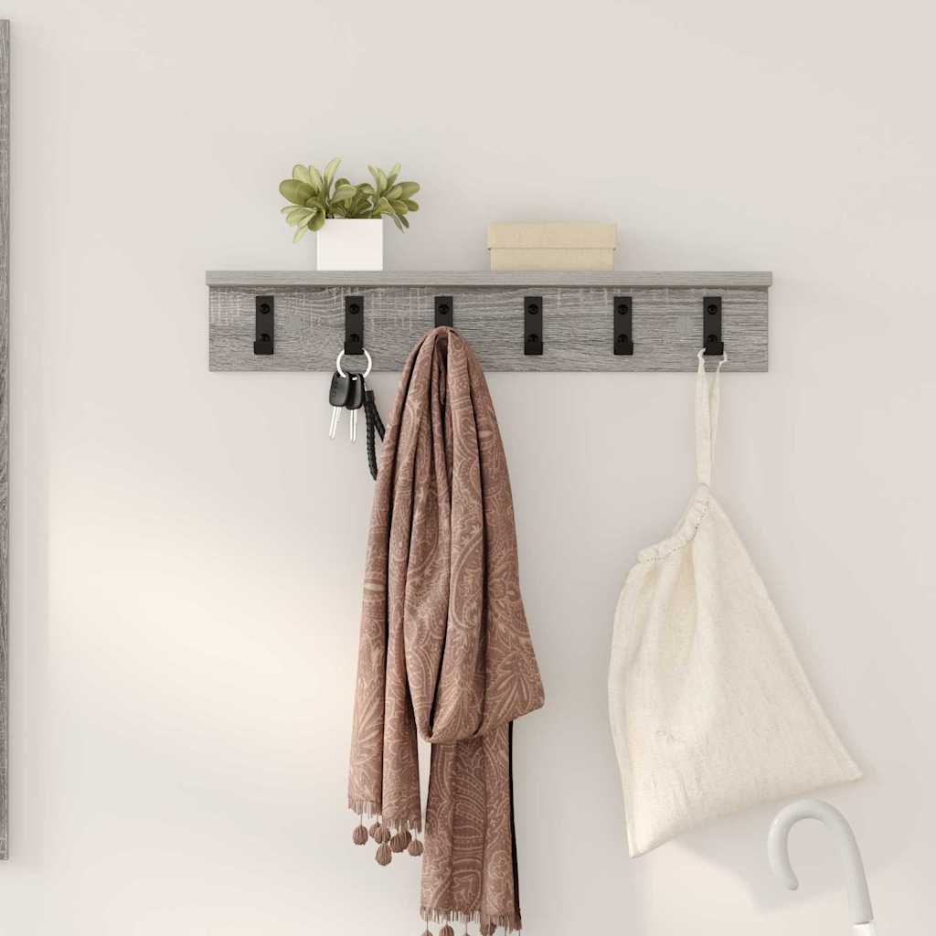 Vægmonteret Jakkeholder Grå Sonoma 60 x 10,5 x 10,5 cm