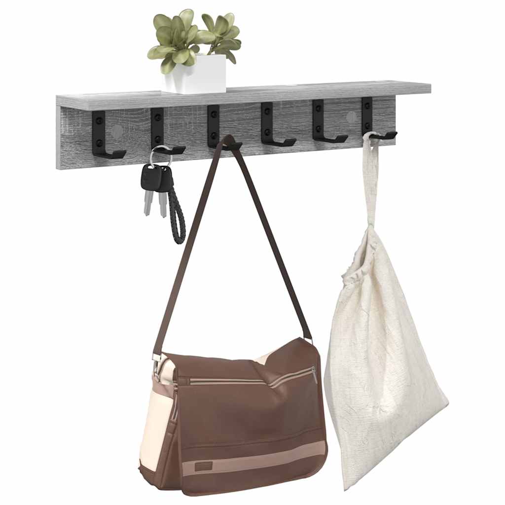 Vægmonteret Jakkeholder Grå Sonoma 60 x 10,5 x 10,5 cm