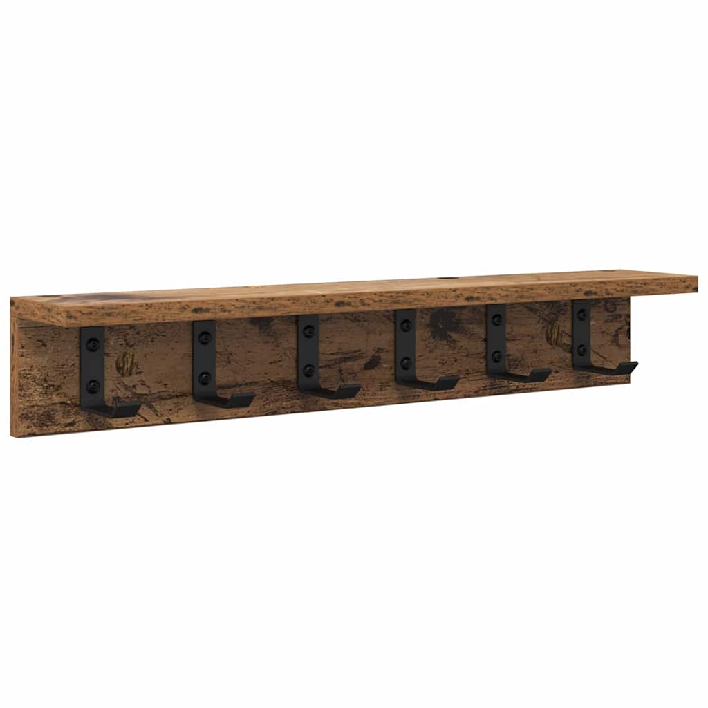 Vægmonteret Jakkeholder Gammelt træ 60 x 10,5 x 10,5 cm