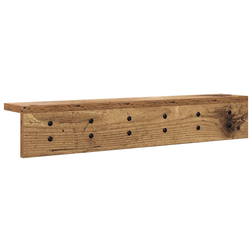 Vægmonteret Jakkeholder Gammelt træ 60 x 10,5 x 10,5 cm