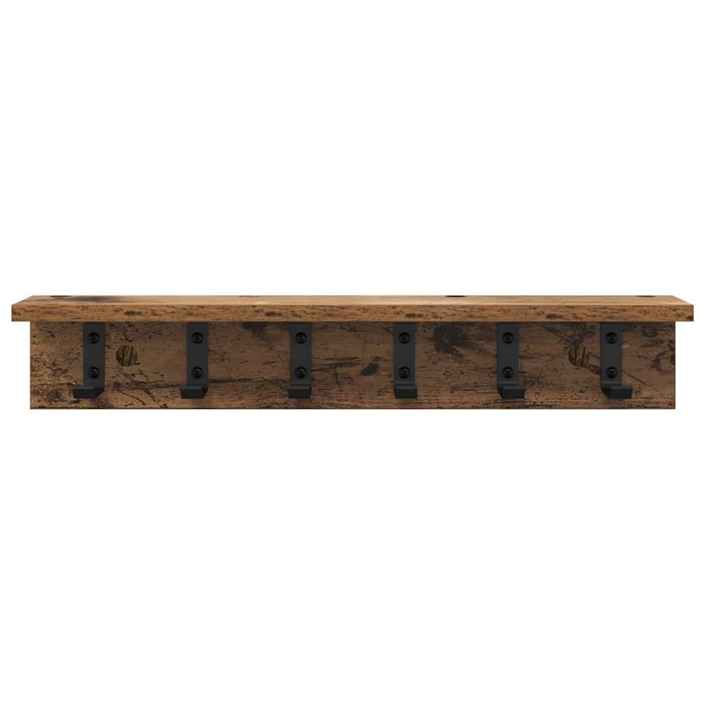 Vægmonteret Jakkeholder Gammelt træ 60 x 10,5 x 10,5 cm