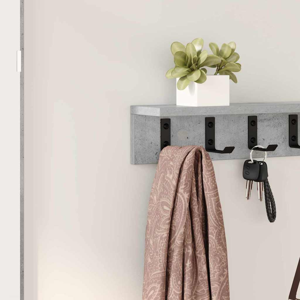 Vægmonteret Jakkeholder Beton Grå 80 x 10,5 x 10,5 cm