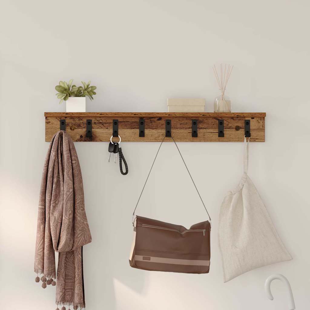 Vægmonteret Jakkeholder Gammelt træ 80 x 10,5 x 10,5 cm