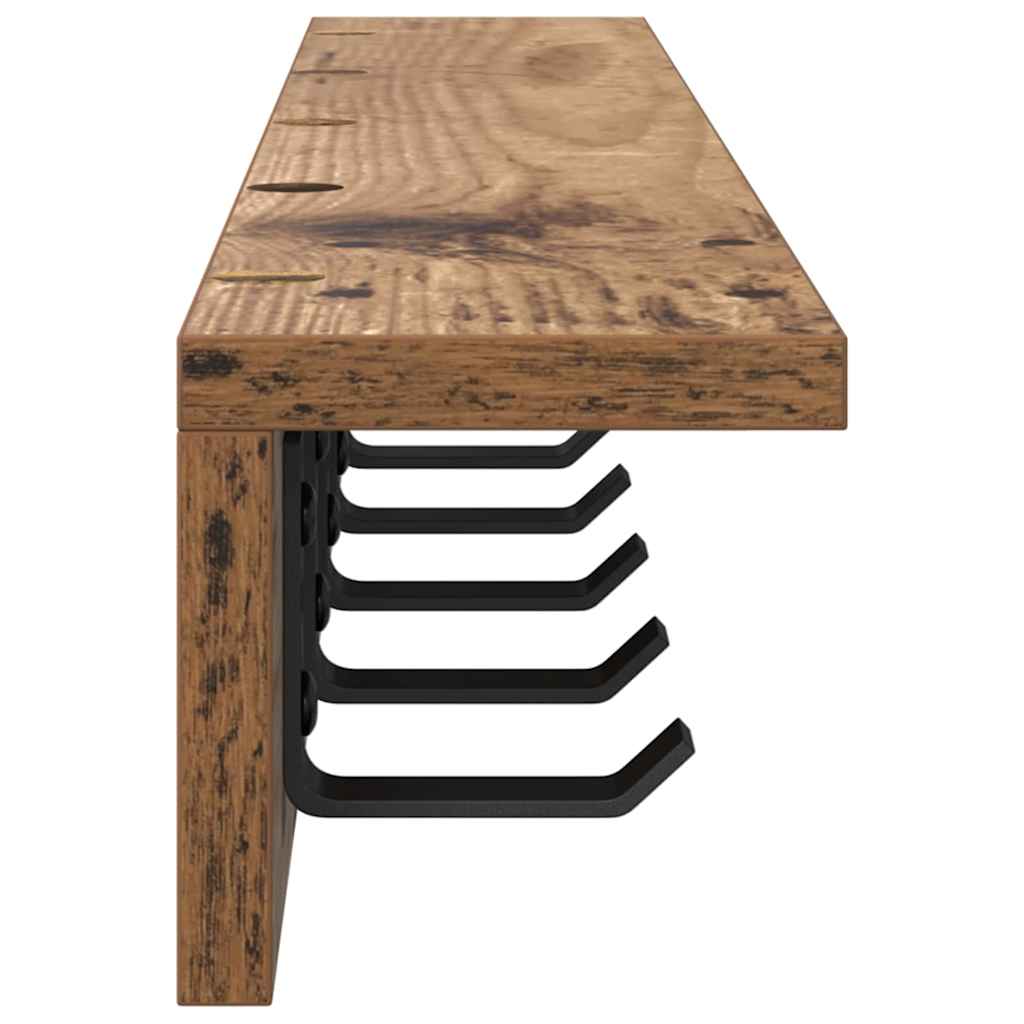 Vægmonteret Jakkeholder Gammelt træ 80 x 10,5 x 10,5 cm
