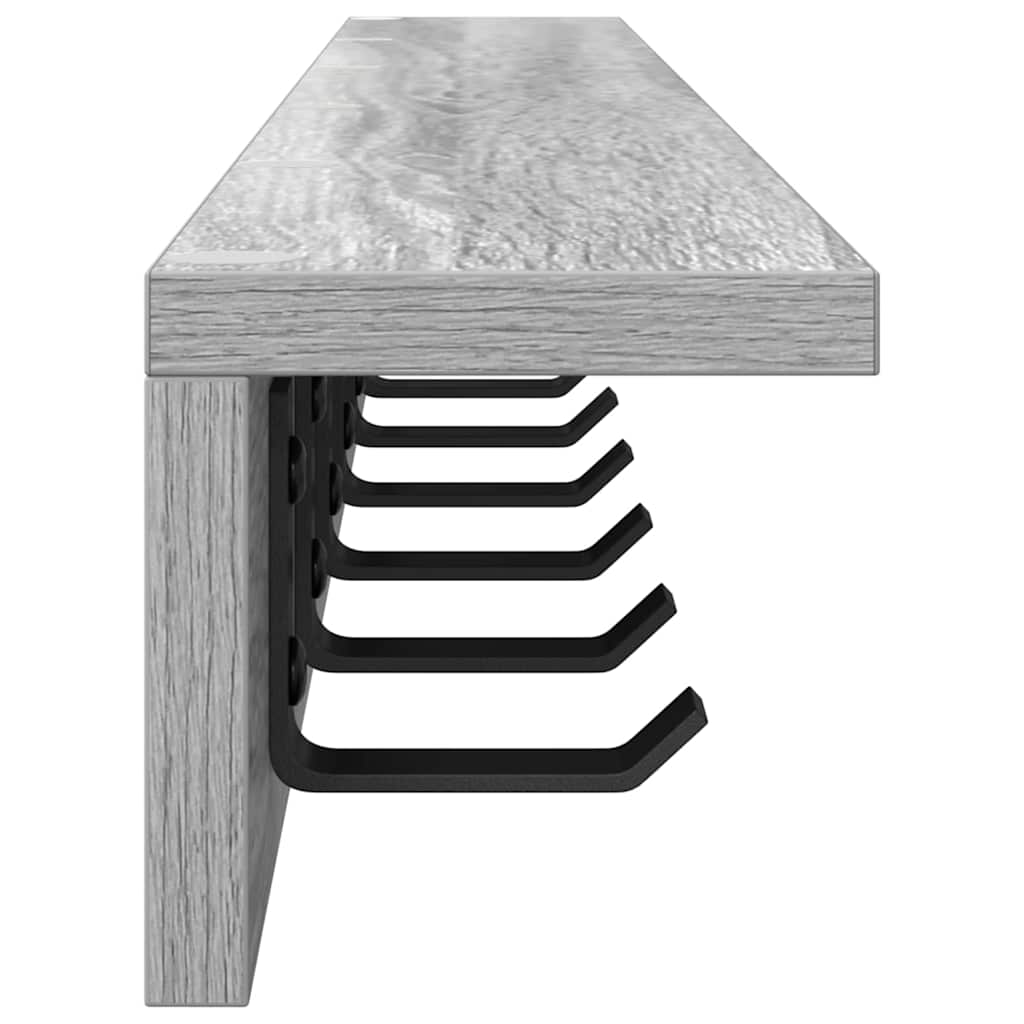 Vægmonteret Jakkeholder Grå Sonoma 100 x 10,5 x 10,5 cm