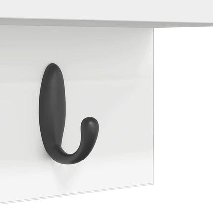 Vægmonteret Jakkeholder Hvid 40 x 10,5 x 18 cm Konstrueret træ