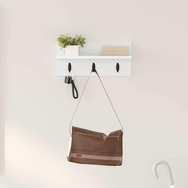 Vægmonteret Jakkeholder Vægmonteret Hvid 40 x 10,5 x 18 cm