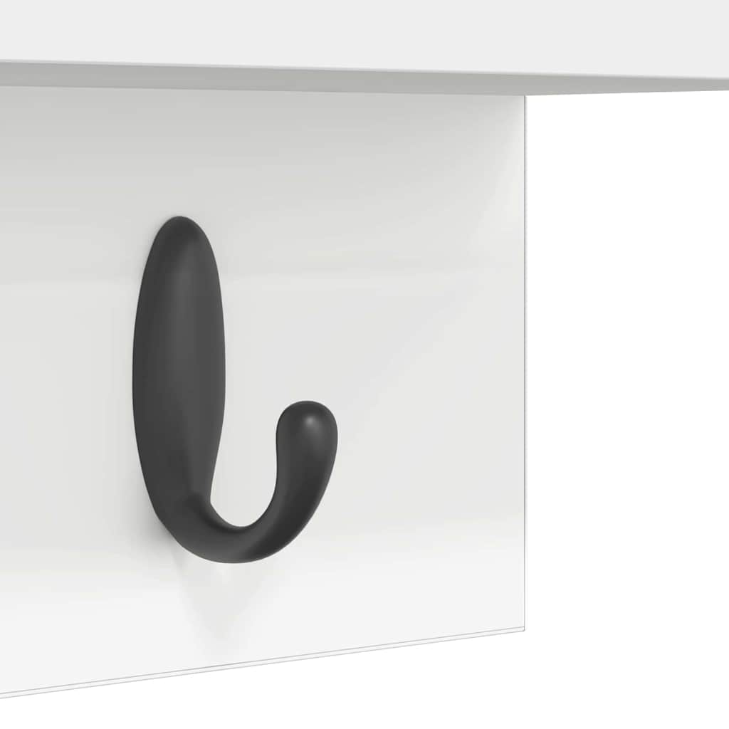 Vægmonteret Jakkeholder Hvid 60 x 10,5 x 18 cm Konstrueret træ