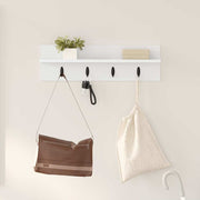 Vægmonteret Jakkeholder Hvid 60 x 10,5 x 18 cm Konstrueret træ
