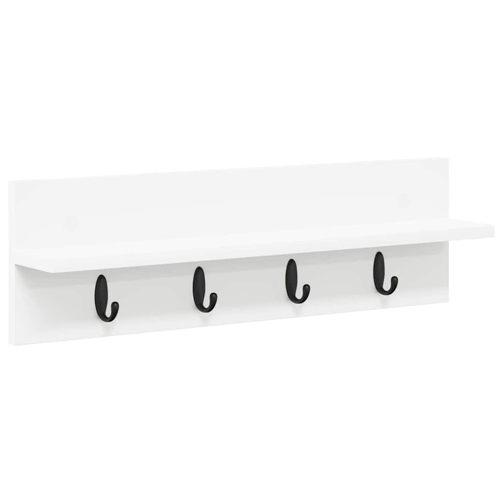 Vægmonteret Jakkeholder Hvid 60 x 10,5 x 18 cm Konstrueret træ