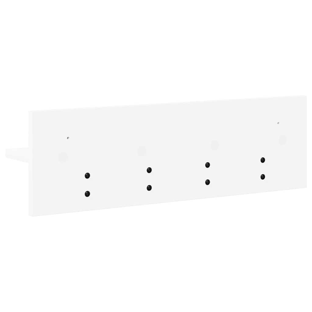 Vægmonteret Jakkeholder Hvid 60 x 10,5 x 18 cm Konstrueret træ