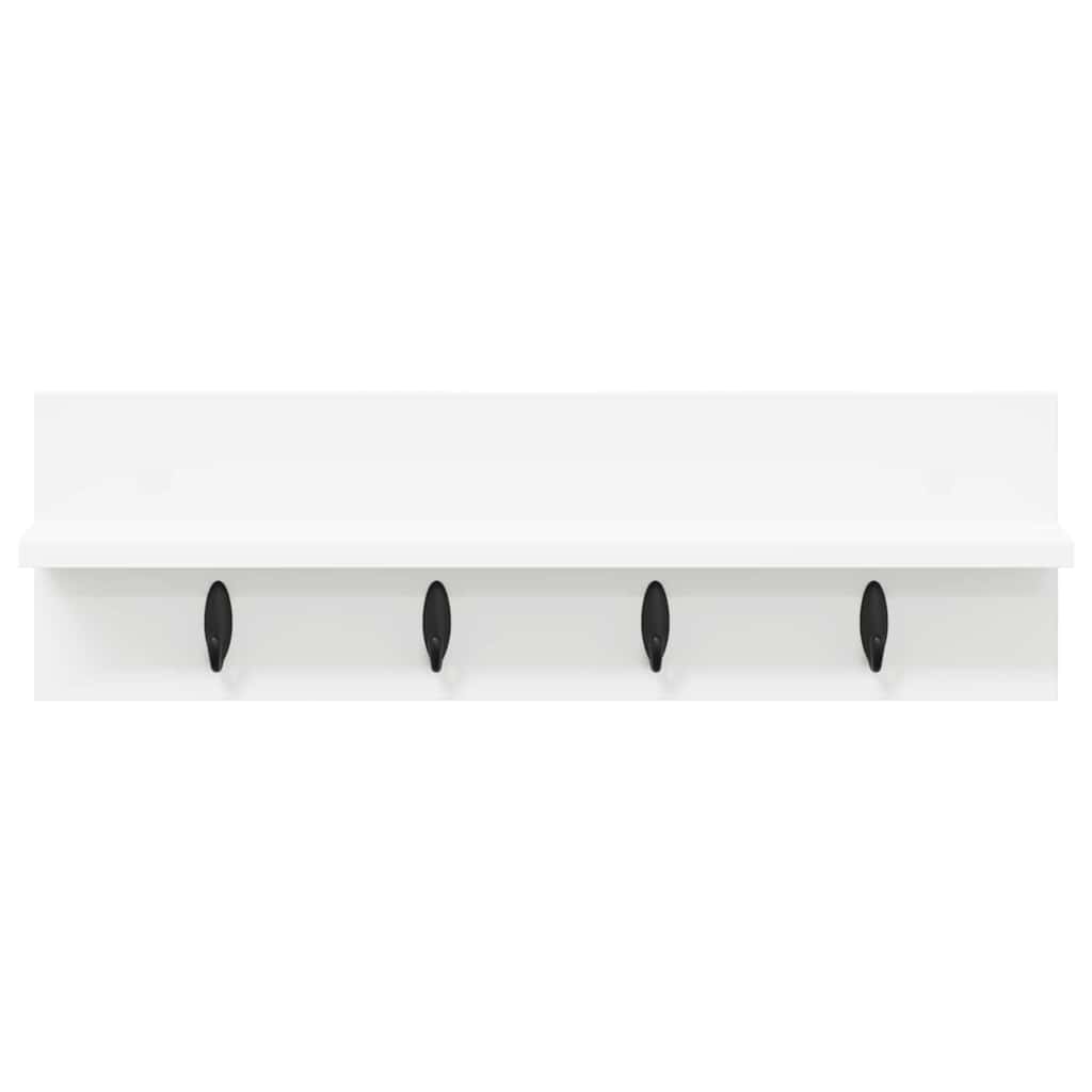 Vægmonteret Jakkeholder Hvid 60 x 10,5 x 18 cm Konstrueret træ