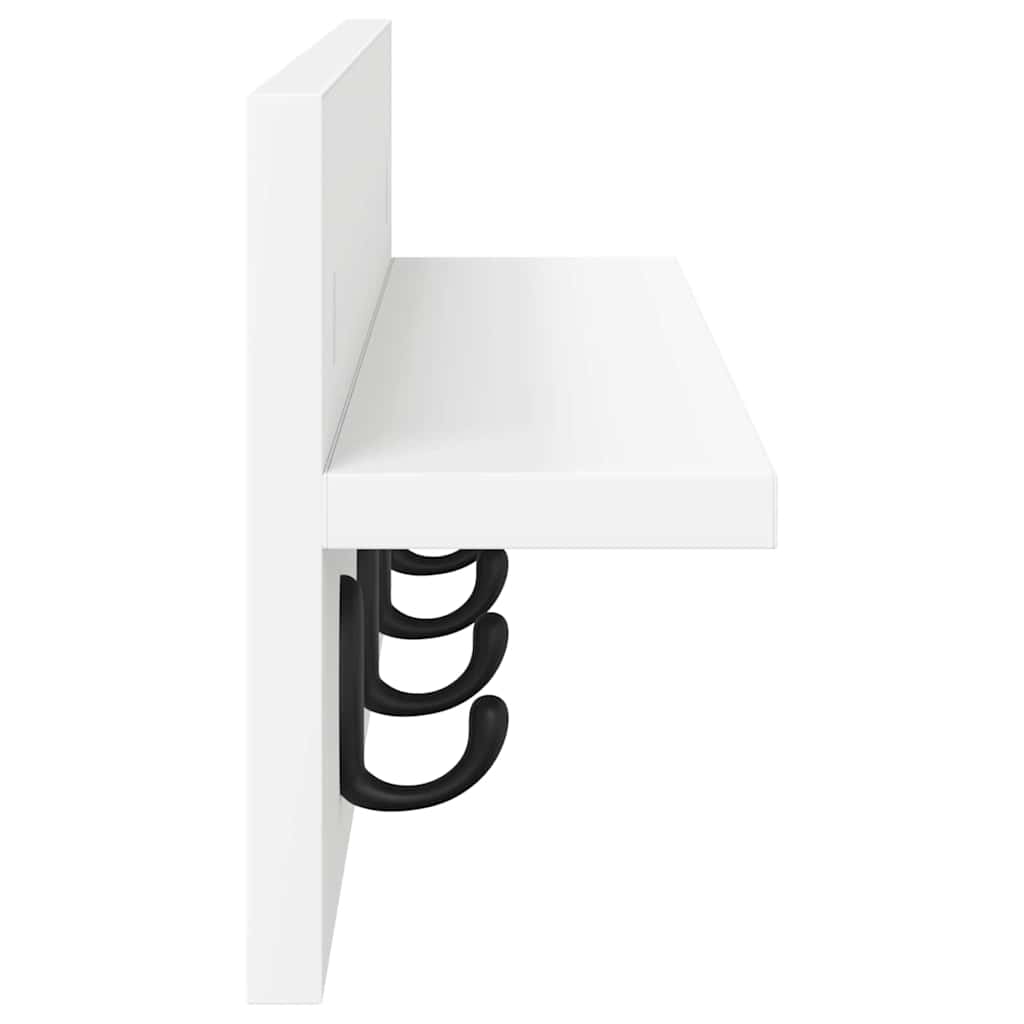 Vægmonteret Jakkeholder Hvid 60 x 10,5 x 18 cm Konstrueret træ