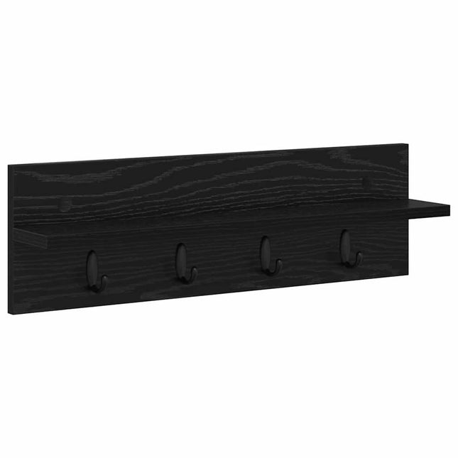 Vægmonteret Jakkeholder Vægmonteret Sort eg 60 x 10,5 x 18 cm