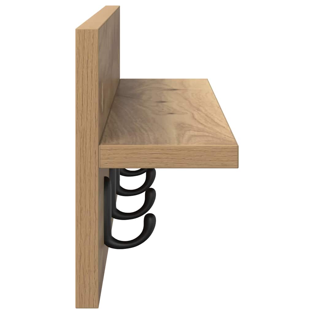 Vægmonteret Jakkeholder Artisan Egetræ 60 x 10,5 x 18 cm