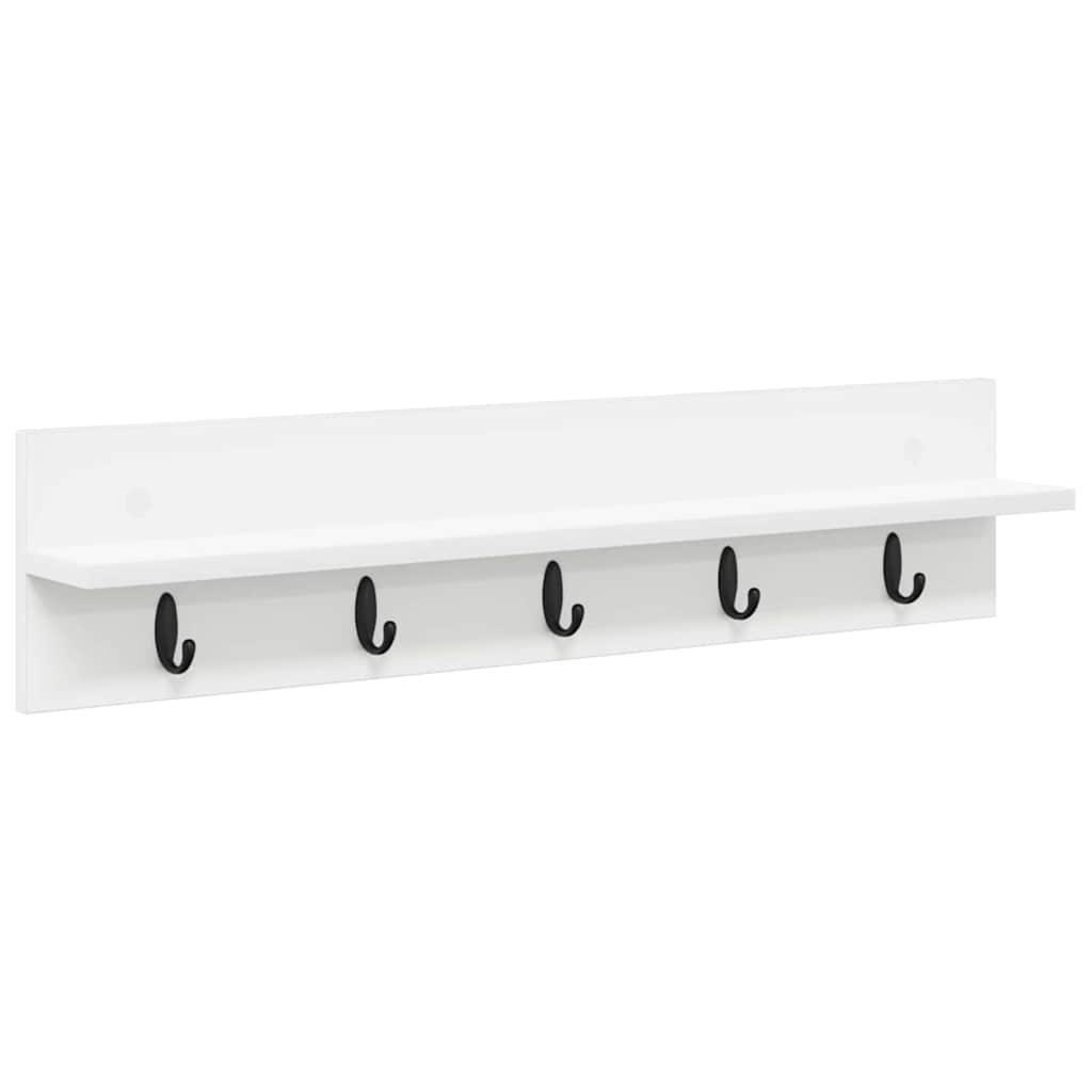 Vægmonteret Jakkeholder Hvid 80 x 10,5 x 18 cm Konstrueret træ