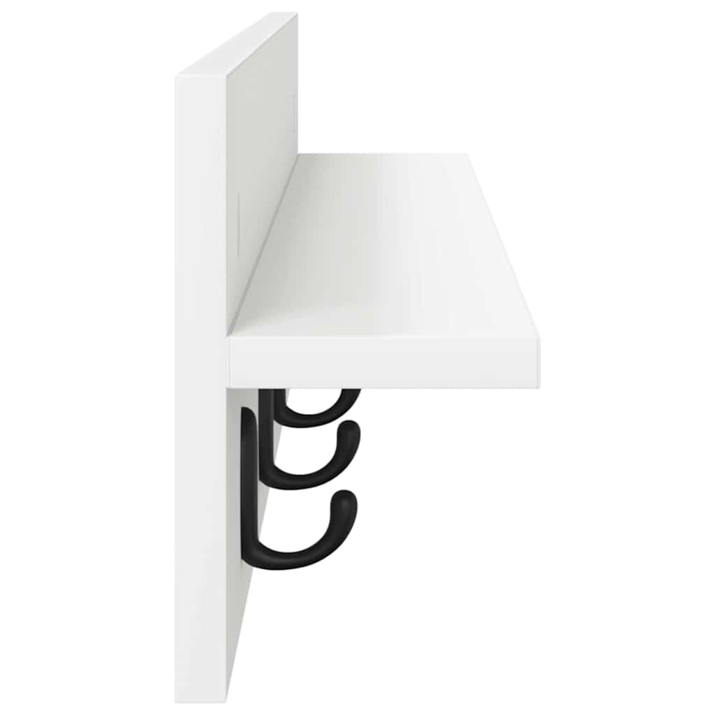 Vægmonteret Jakkeholder Hvid 80 x 10,5 x 18 cm Konstrueret træ