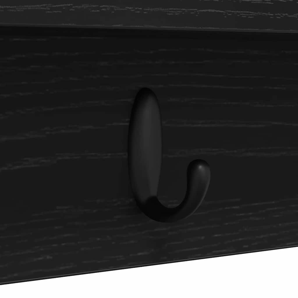 Vægmonteret Jakkeholder med hylde Sort eg 80 x 10.5 x 18 cm