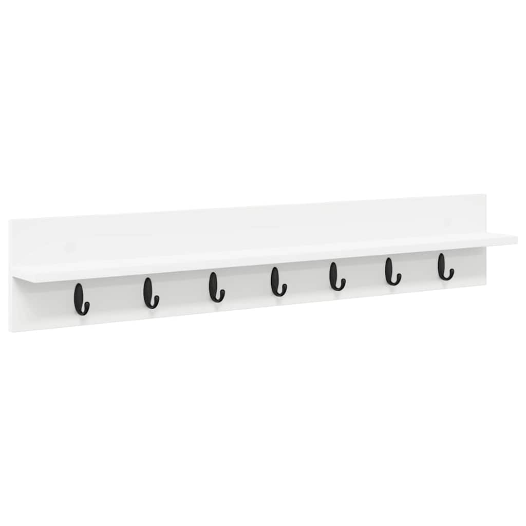 Vægmonteret Jakkeholder Hvid 100 x 10,5 x 18 cm Konstrueret træ