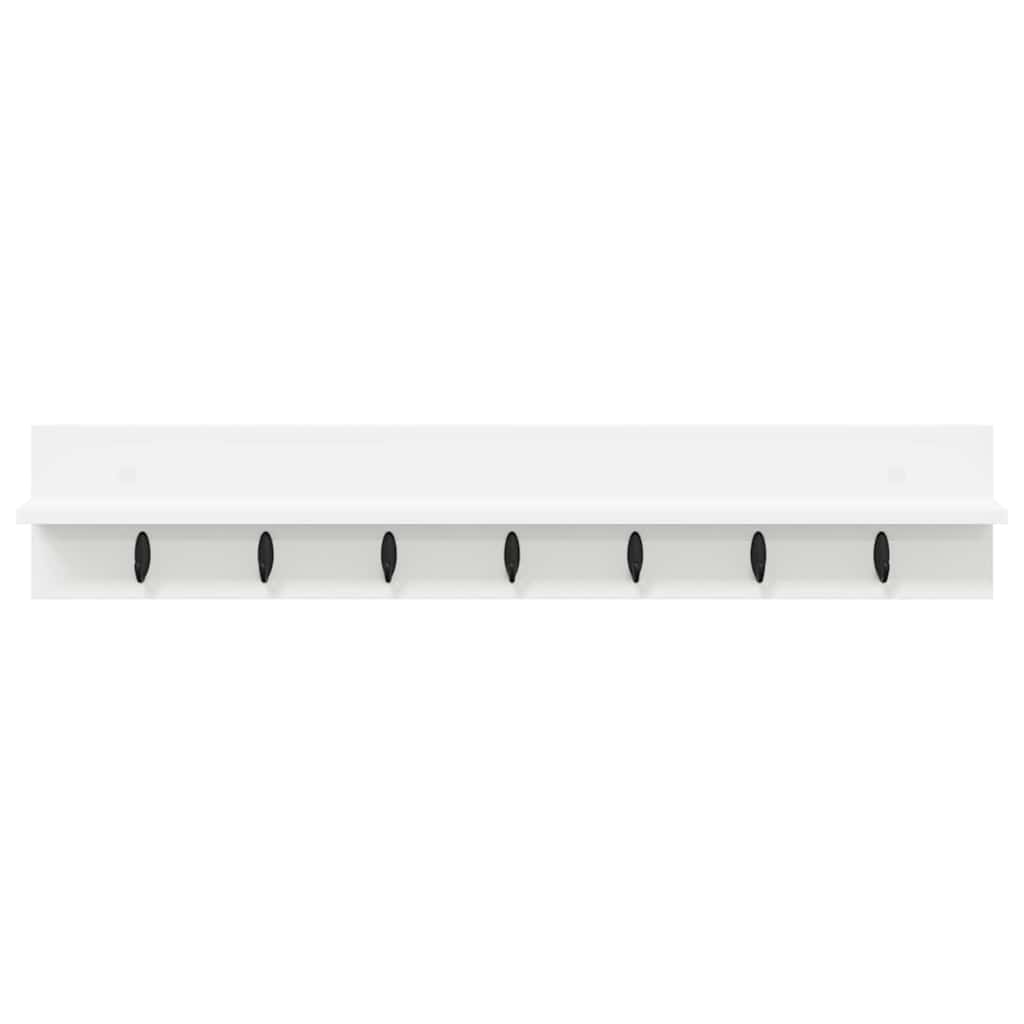 Vægmonteret Jakkeholder Hvid 100 x 10,5 x 18 cm Konstrueret træ