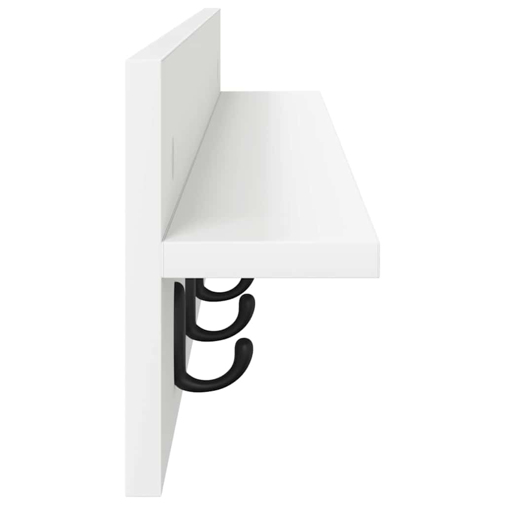 Vægmonteret Jakkeholder Hvid 100 x 10,5 x 18 cm Konstrueret træ