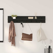 Vægmonteret Jakkeholder med hylde Sort eg 100 x 10.5 x 18 cm