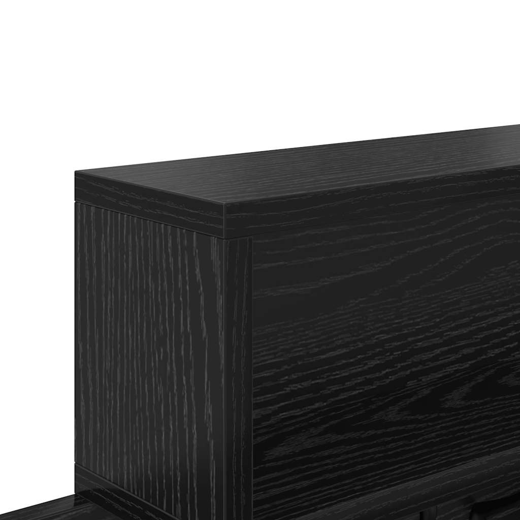 Vægmonteret Jakkeholder med hylde Sort eg 100 x 12 x 43.5 cm