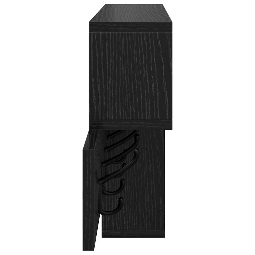 Vægmonteret Jakkeholder med hylde Sort eg 100 x 12 x 43.5 cm