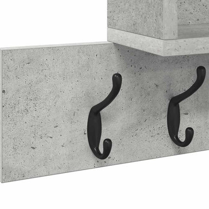 Vægmonteret Jakkeholder med hylde Beton Grå 100 x 12 x 43,5 cm