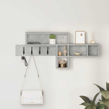 Vægmonteret Jakkeholder med hylde Beton Grå 100 x 12 x 43,5 cm