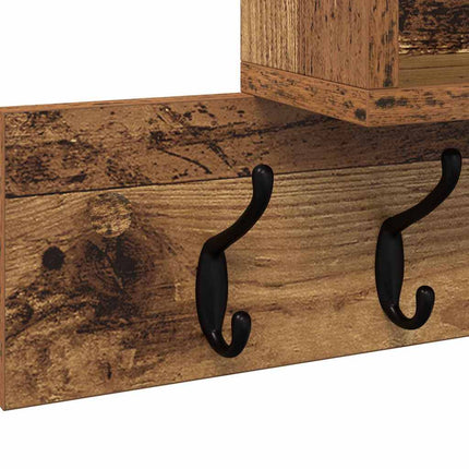 Vægmonteret Jakkeholder Gammelt træ 100 x 12 x 43,5 cm