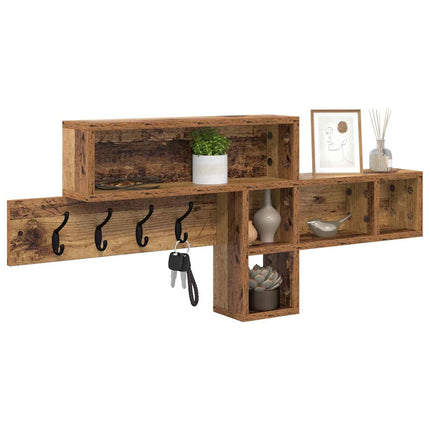 Vægmonteret Jakkeholder Gammelt træ 100 x 12 x 43,5 cm