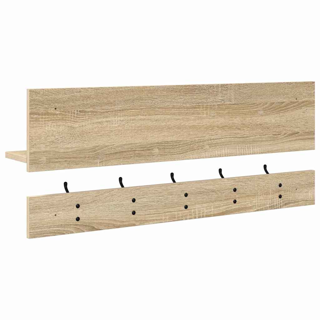 Vægmonteret Jakkeholder med hylde Sonoma-eg 90 x 15 x 36 cm