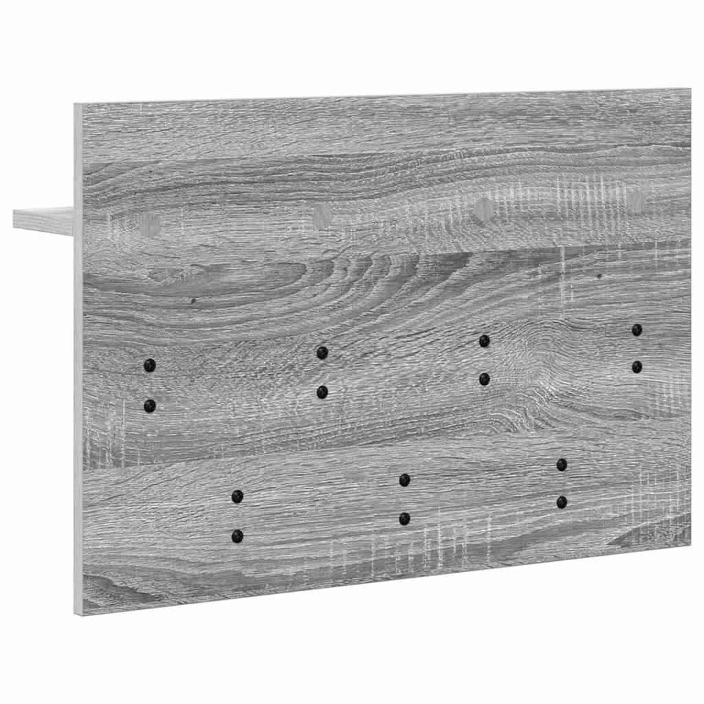 Vægmonteret Jakkeholder med hylde Grå sonoma-eg 60 x 40 x 12 cm