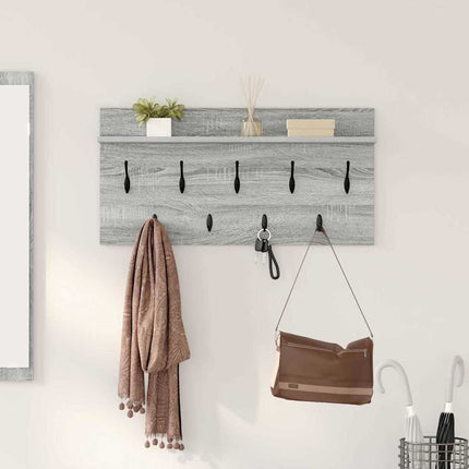 Vægmonteret Jakkeholder med hylde Grå Sonoma 80 x 40 x 12 cm