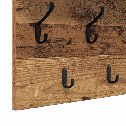Vægmonteret Jakkeholder med hylde Gammelt træ 80 x 40 x 12 cm