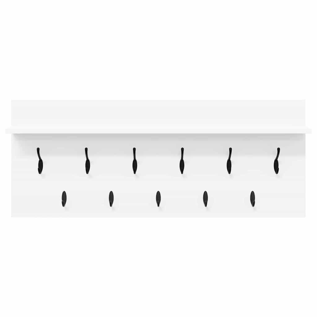 Vægmonteret Jakkeholder med hylde Hvid Konstrueret træ