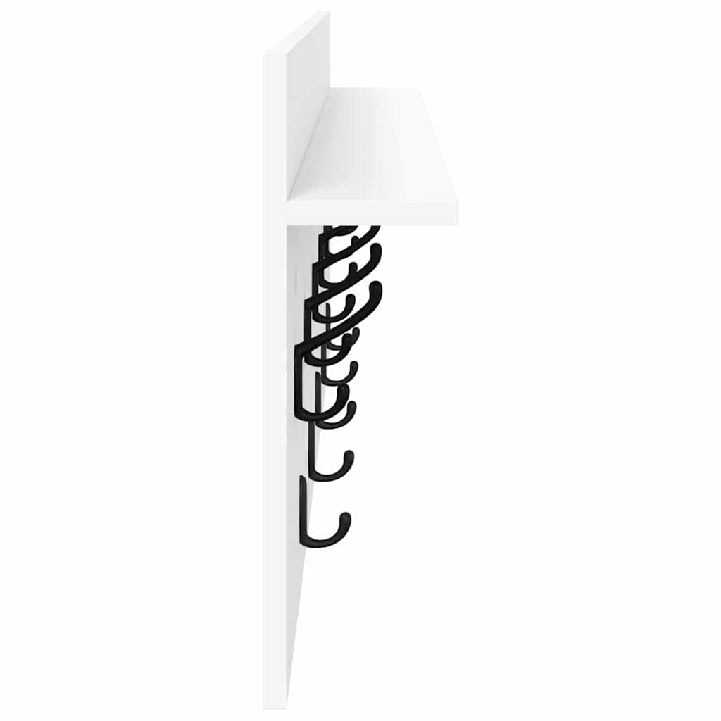 Vægmonteret Jakkeholder med hylde Hvid Konstrueret træ