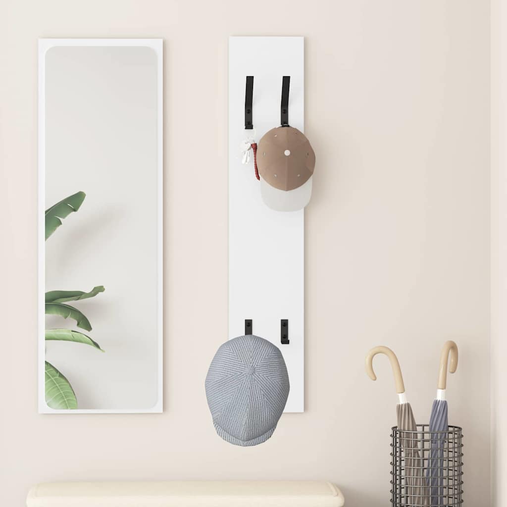 Vægmonteret Jakkeholder Hvid 20 x 1,5 x 100 cm Konstrueret træ
