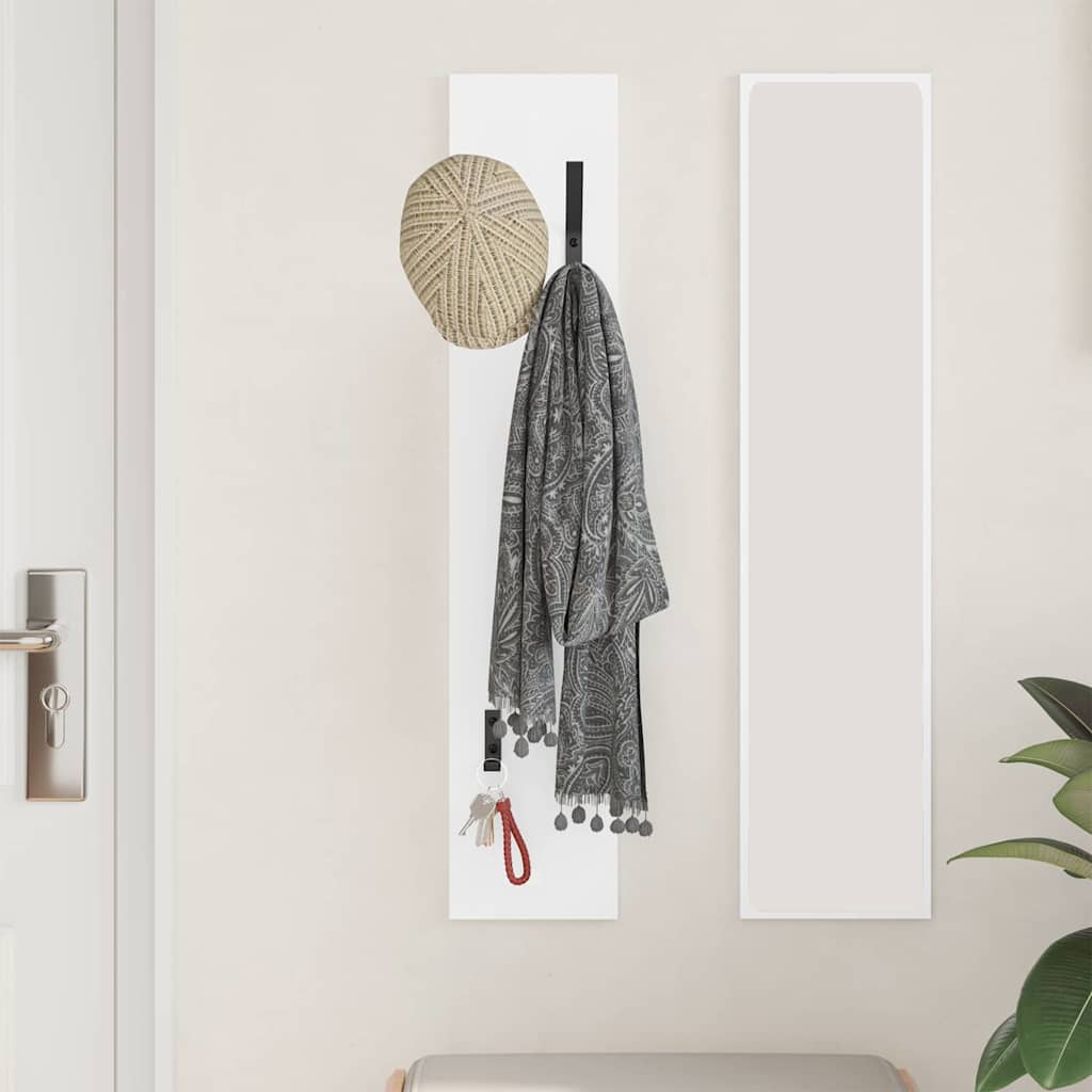 Vægmonteret Jakkeholder Hvid 20 x 1,5 x 100 cm Konstrueret træ