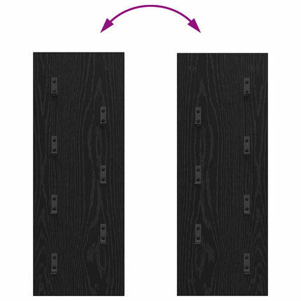 Vægmonteret Jakkeholder Vægmonteret Sort eg 30 x 1,5 x 80 cm