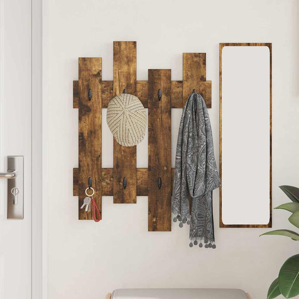 Vægmonteret Jakkeholder Røget eg 60 x 3 x 82 cm Konstrueret træ